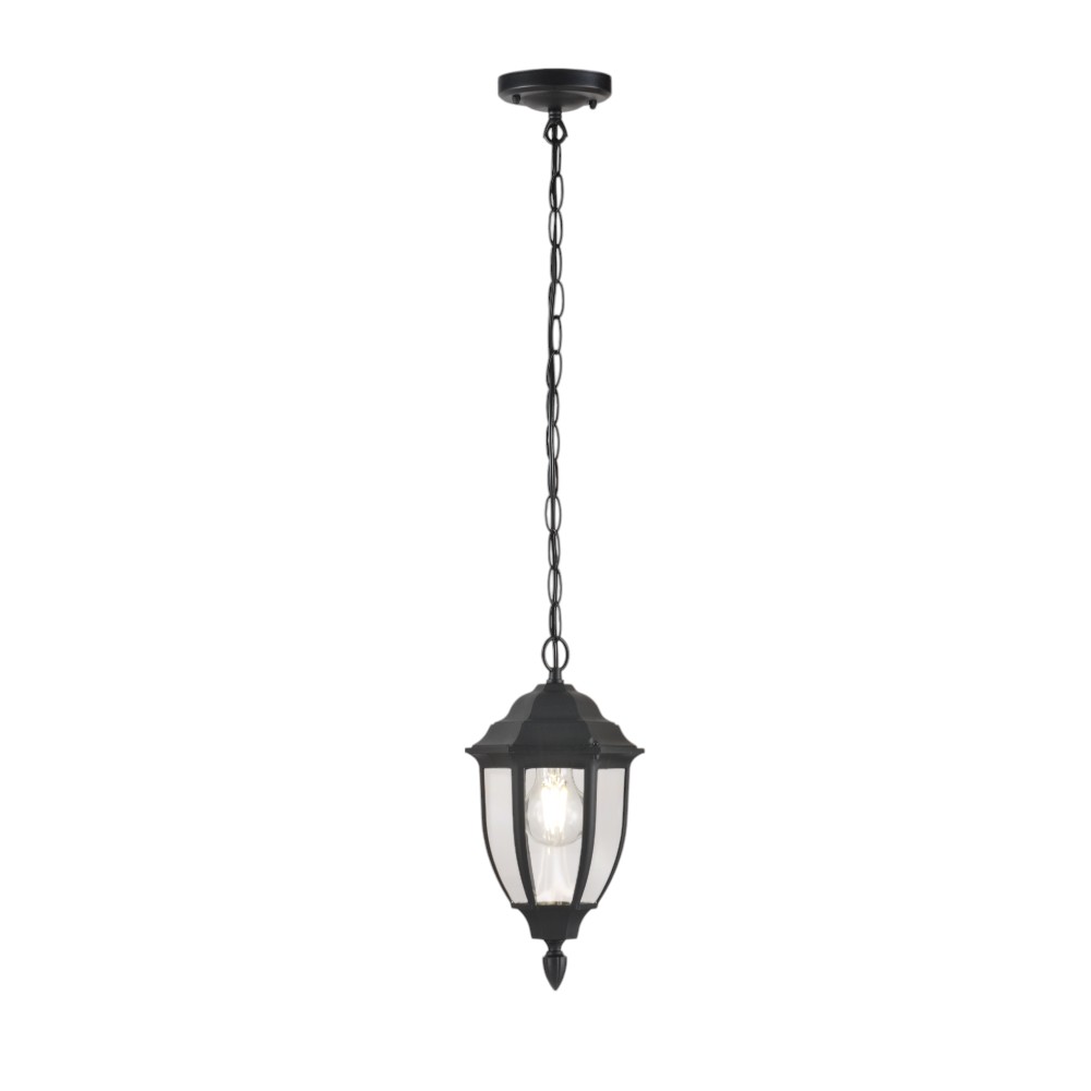 Farol colgante E27 Wish de plástico negro IP44