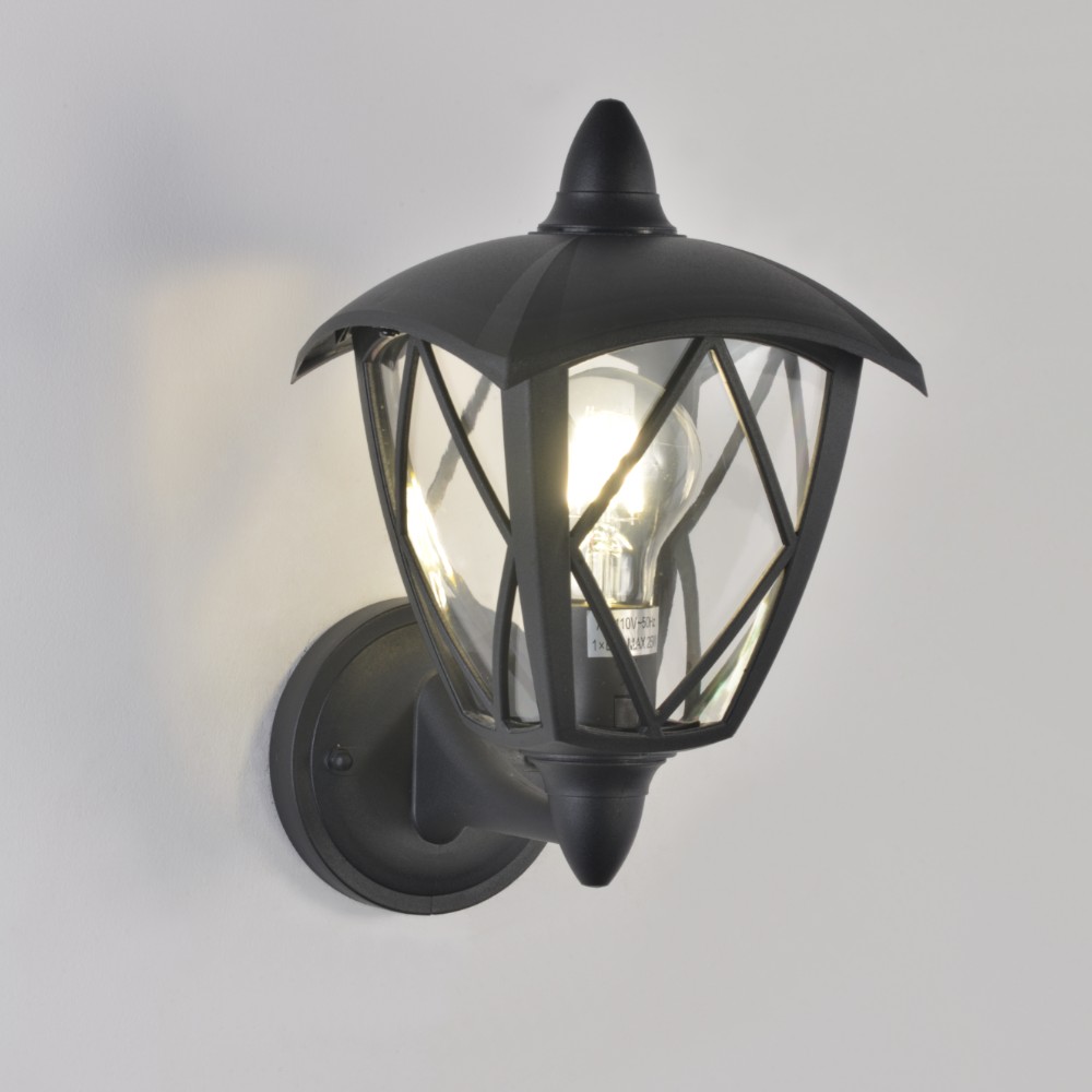 Farol de pared E27 Trixie de plástico negro IP44