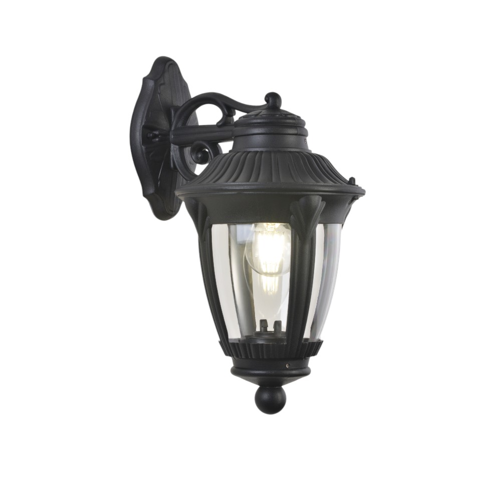 Farol de pared E27 Torch de plástico negro IP44