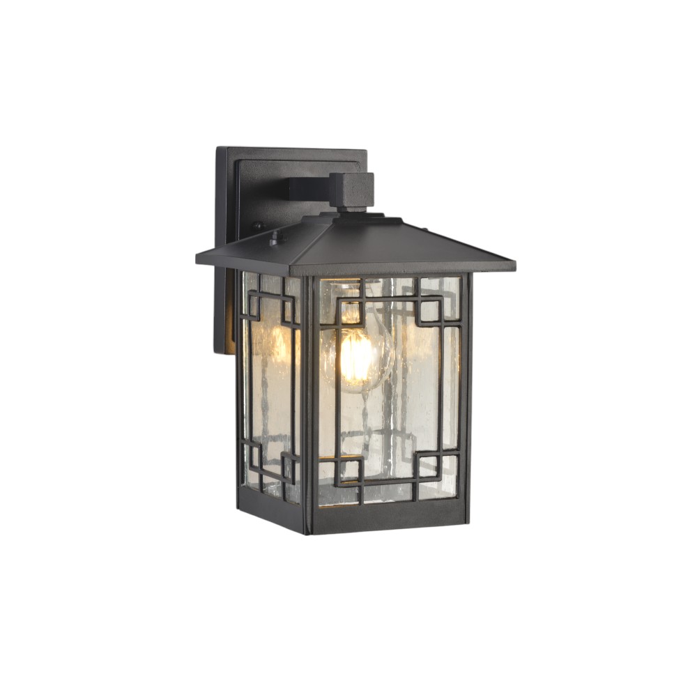 Farol de pared E27 Nova de aluminio negro IP44