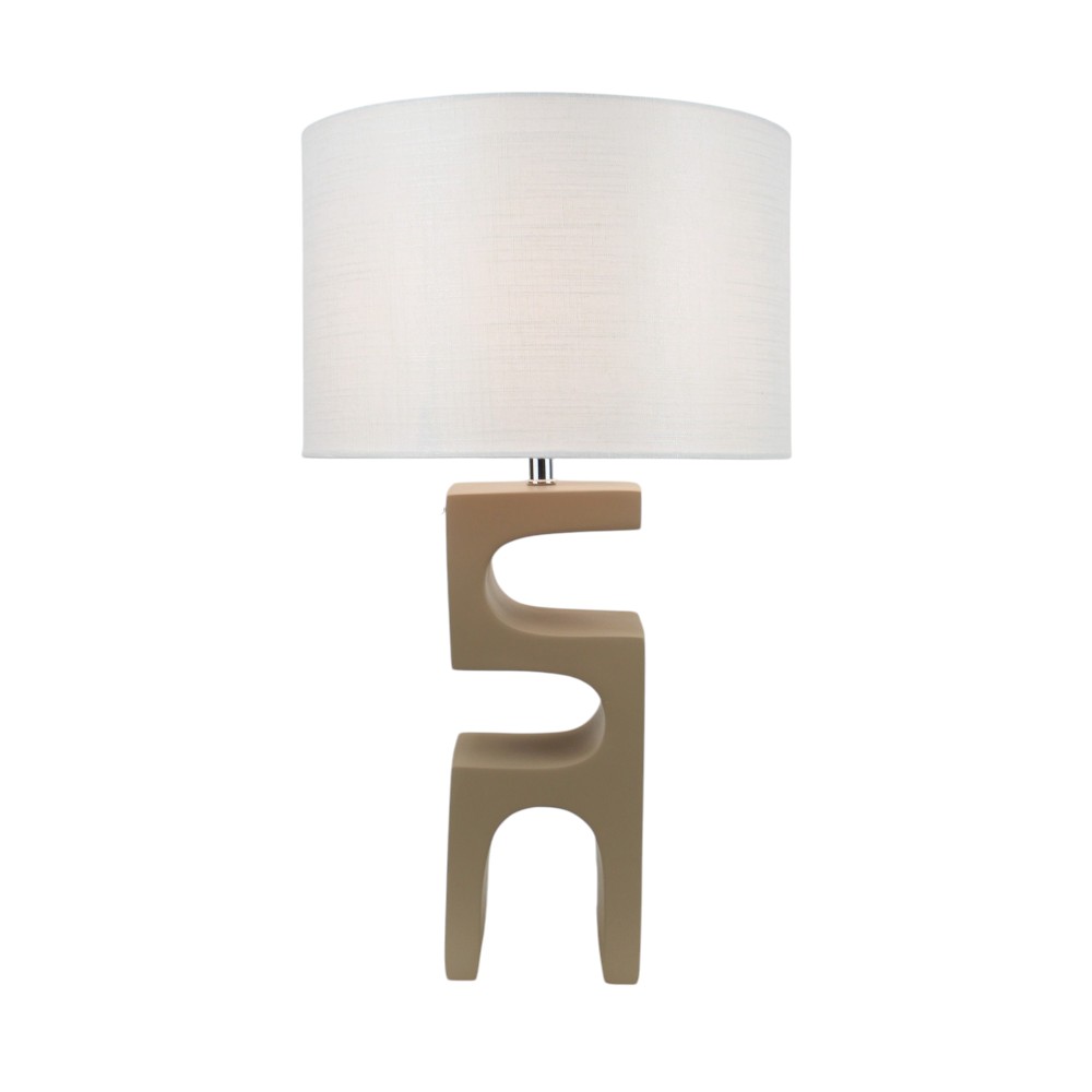 Lámpara de mesa E27 Sienna 58 base resina café pantalla tela