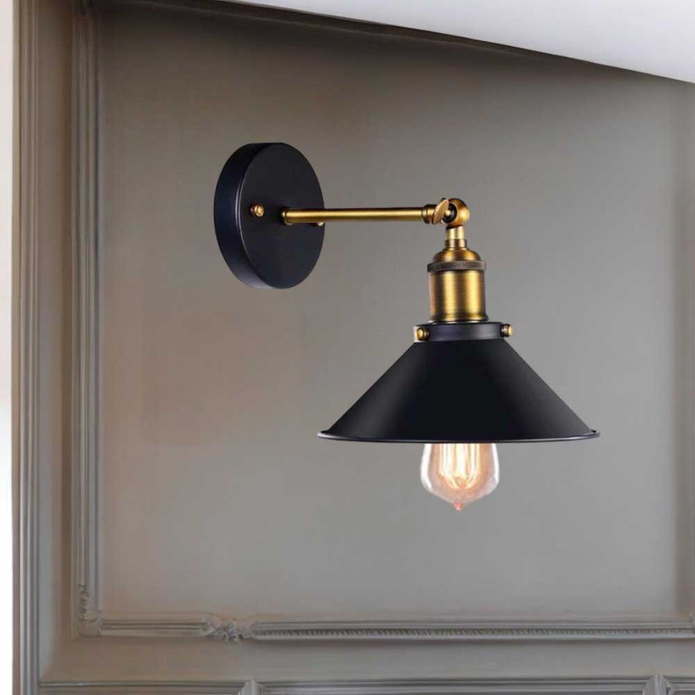Lámpara de pared E27 industrial Lysander black