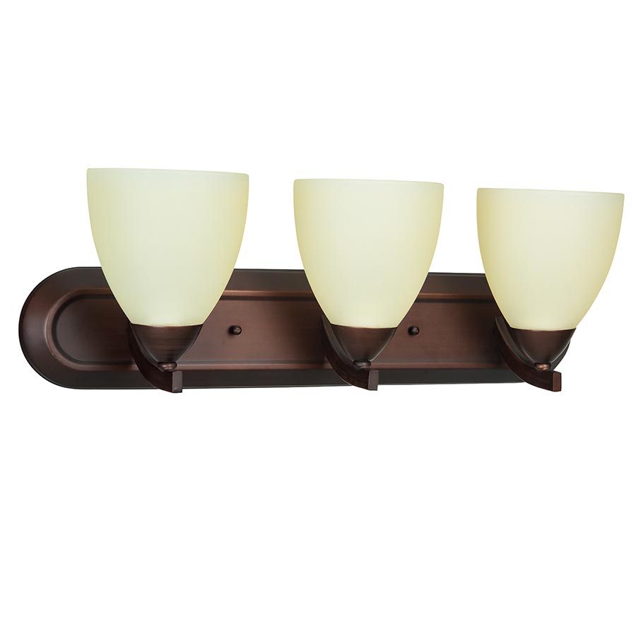 Lámpara de pared 3xE27 Almeda base bronce tulipas vidrio