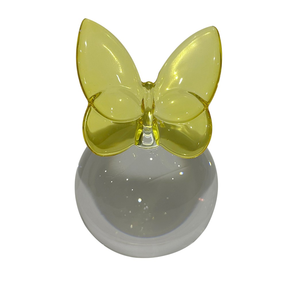 Adorno Mariposa de vidrio amarillo 15cm