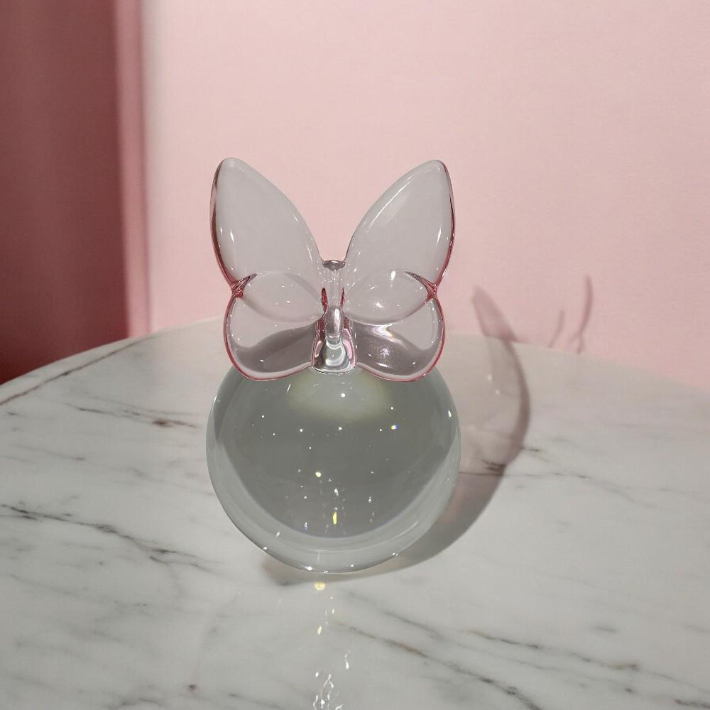 Adorno Mariposa de vidrio rosa 15cm