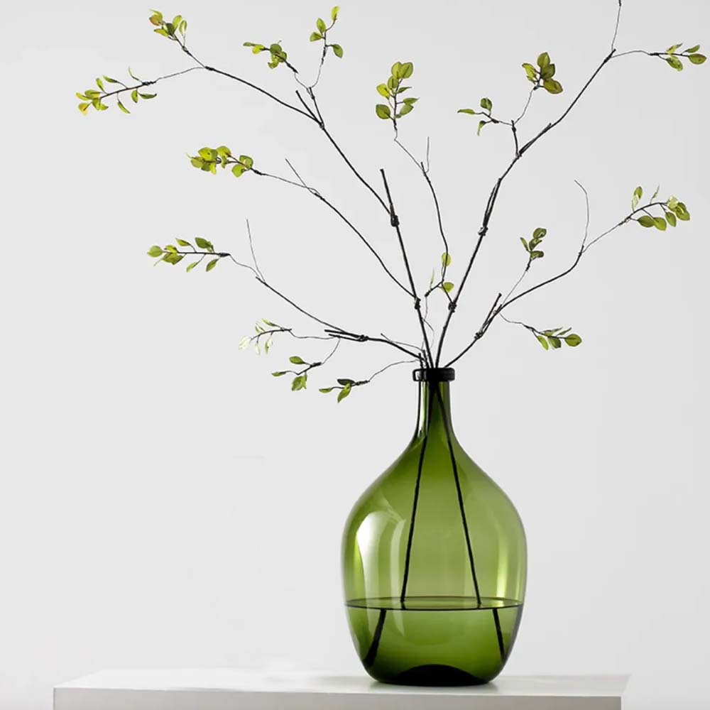 Florero de vidrio color verde 24x40cm