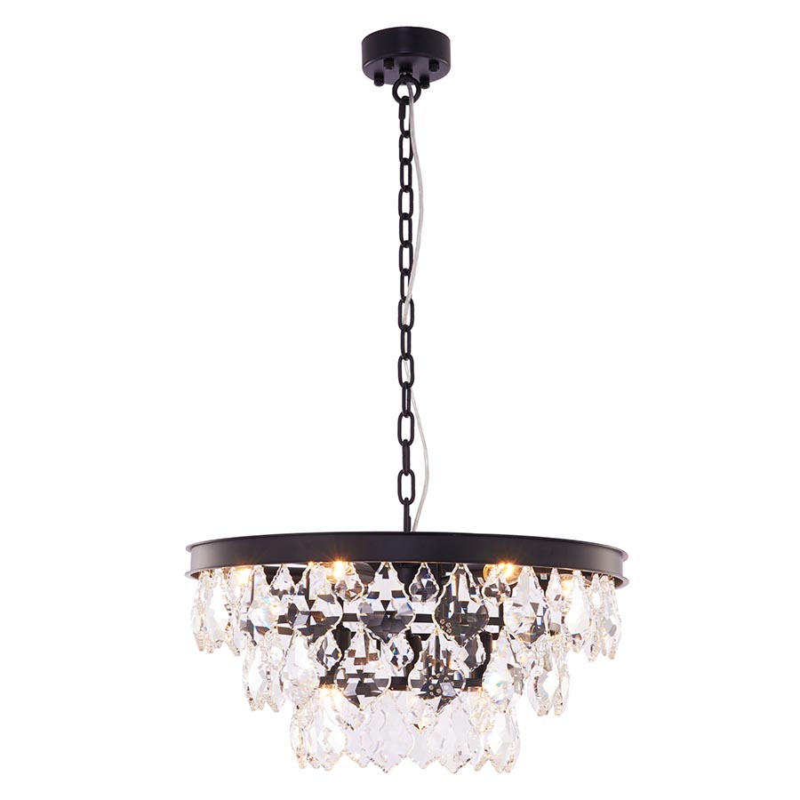 Lámpara colgante 9xE14 Camila de cristal K9 clear