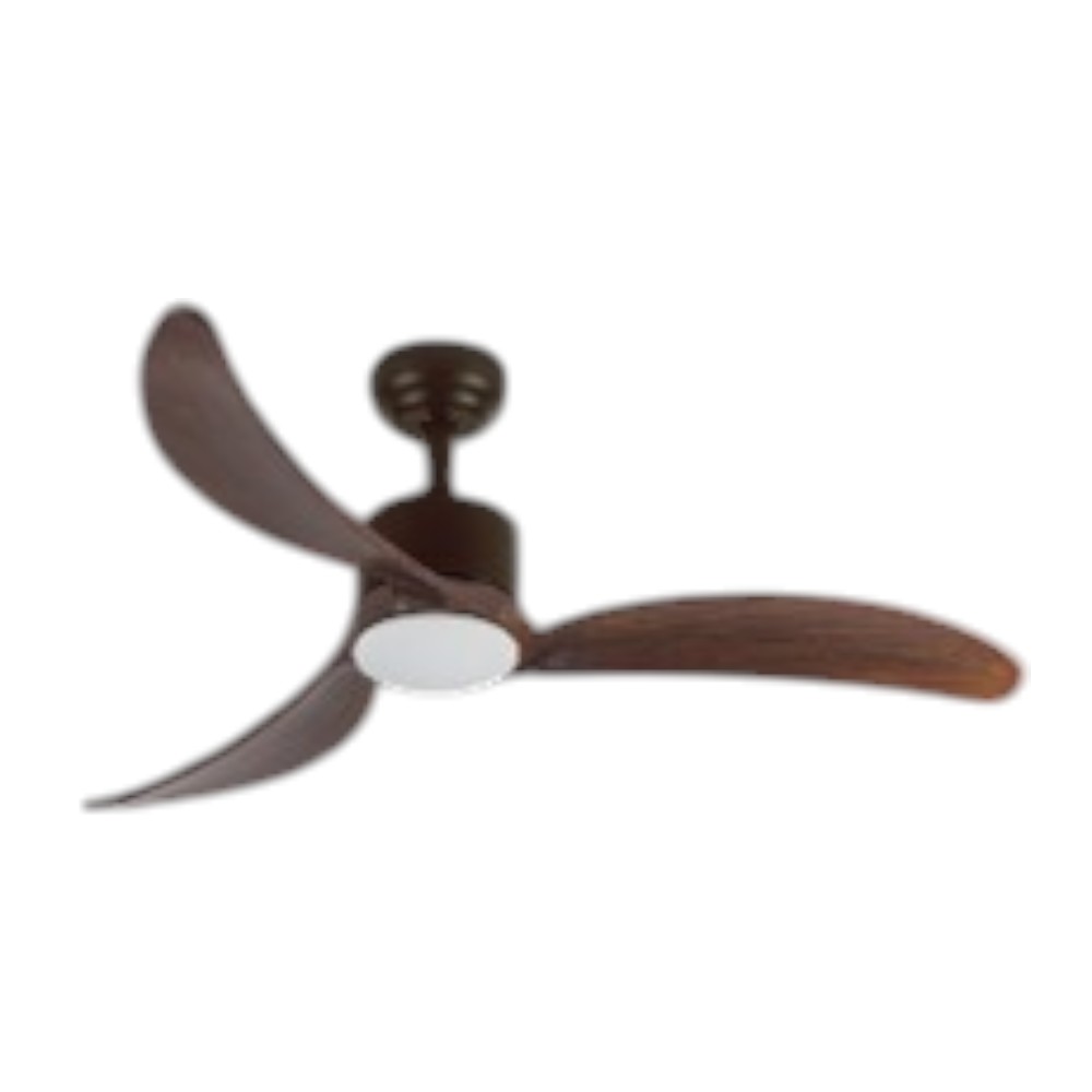 Ventilador Aura 52" café/walnut  con control y led 15W 3CCT