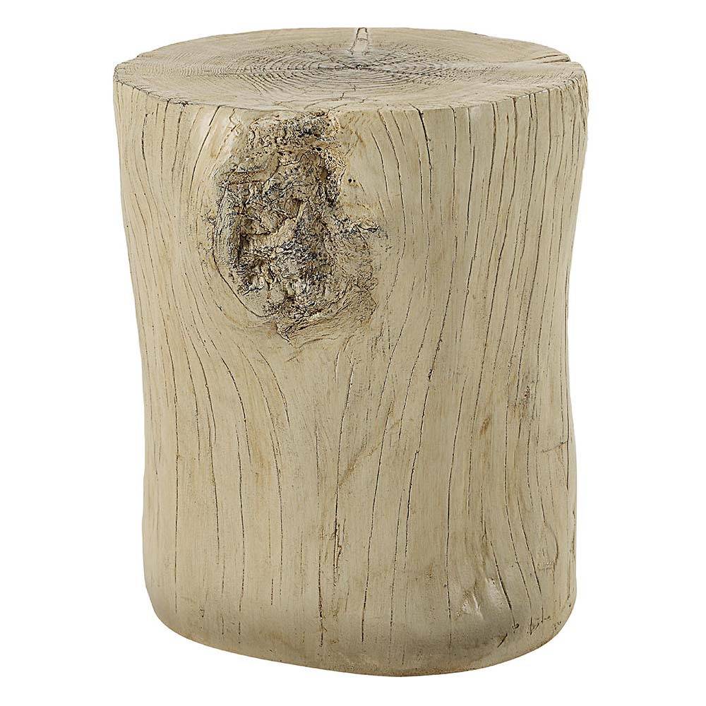 Mesa auxiliar redonda contemporánea Opal tipo roble natural