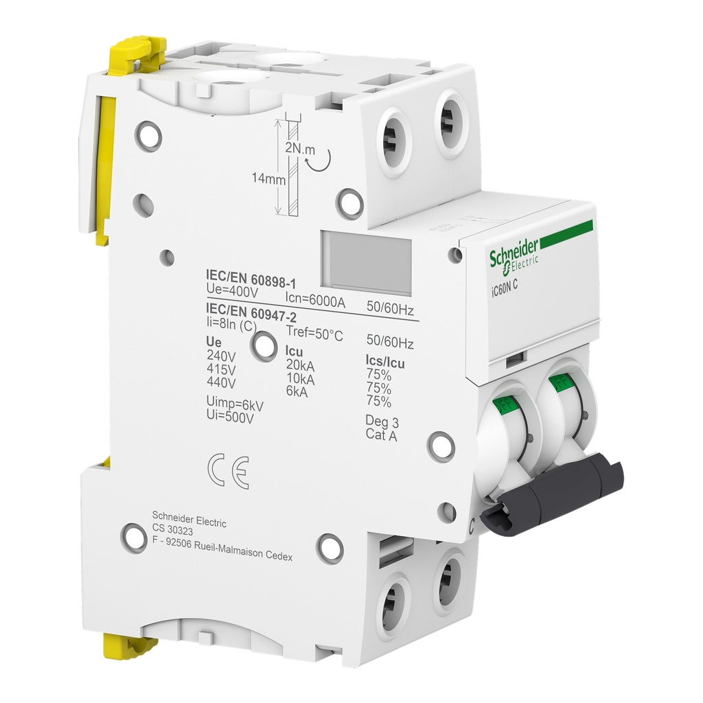 Interruptor Termomagnético Riel Acti9 iC60N 2P 10A curva C