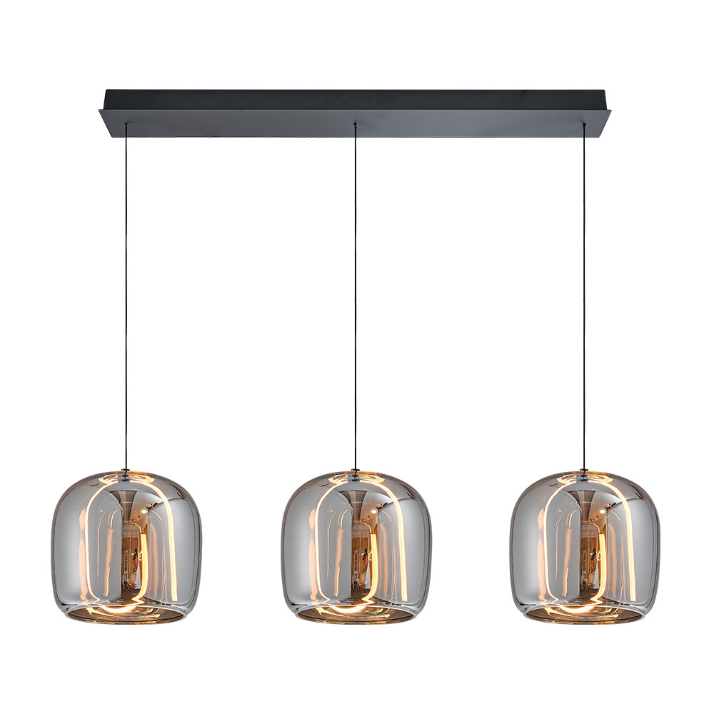 Lámpara colgante led Ted vidrio smoke luz cálida