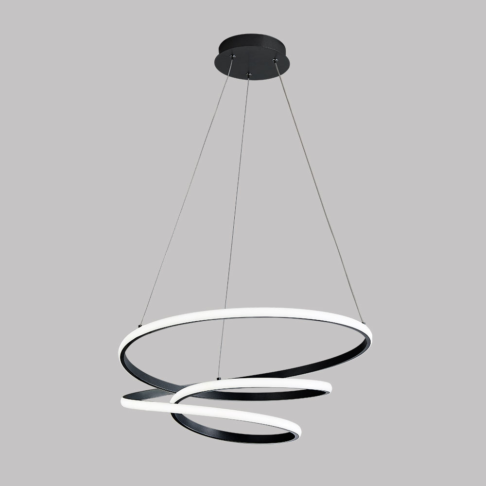 Lámpara colgante led Lily negra con luz cálida 40W