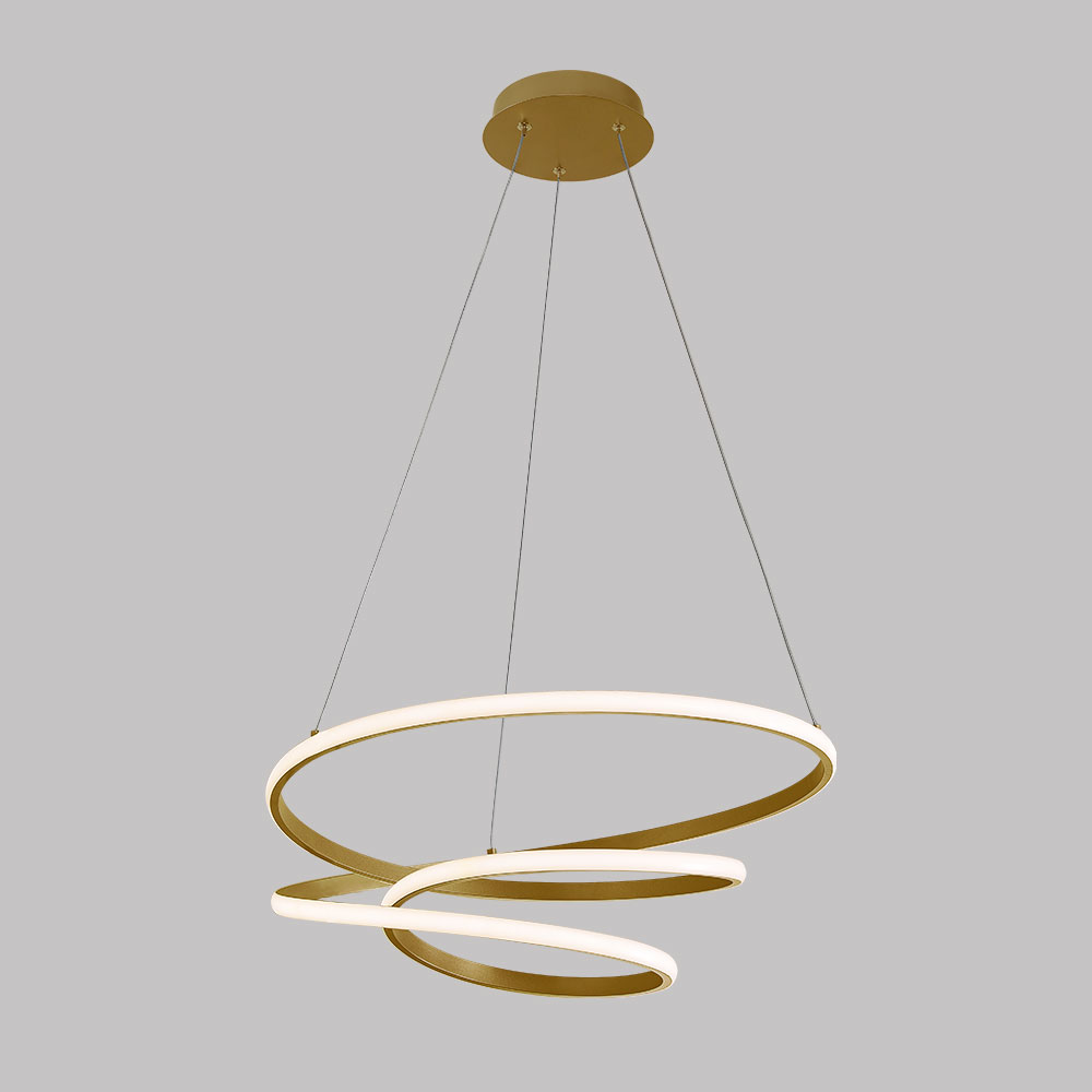 Lámpara led colgante Lily dorado con luz cálida 40W