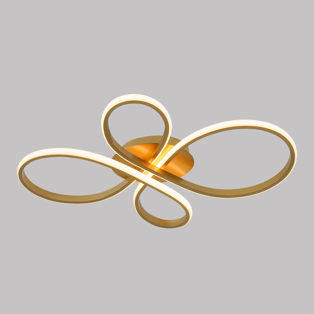 LAMPARA DE TUMBADO LED ORCHID I DE METAL DORADO 3000K 30W 60X40X8 CM