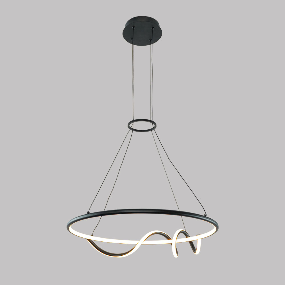 Lámpara LED colgante Zuria black con luz cálida 42W