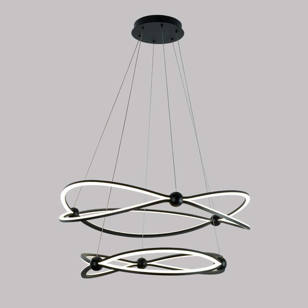 Lámpara LED colgante Elif black con luz cálida 60W