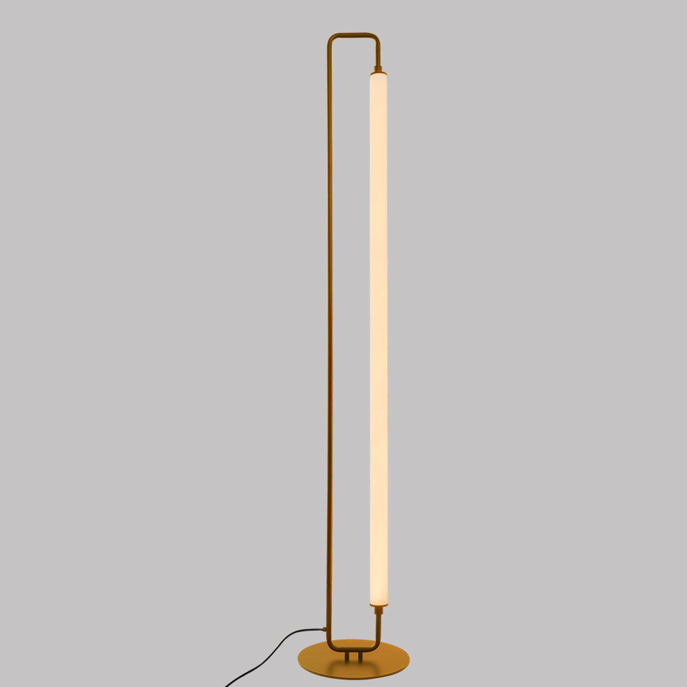 Lámpara LED de pedestal Layla gold con luz cálida 20W 145cm