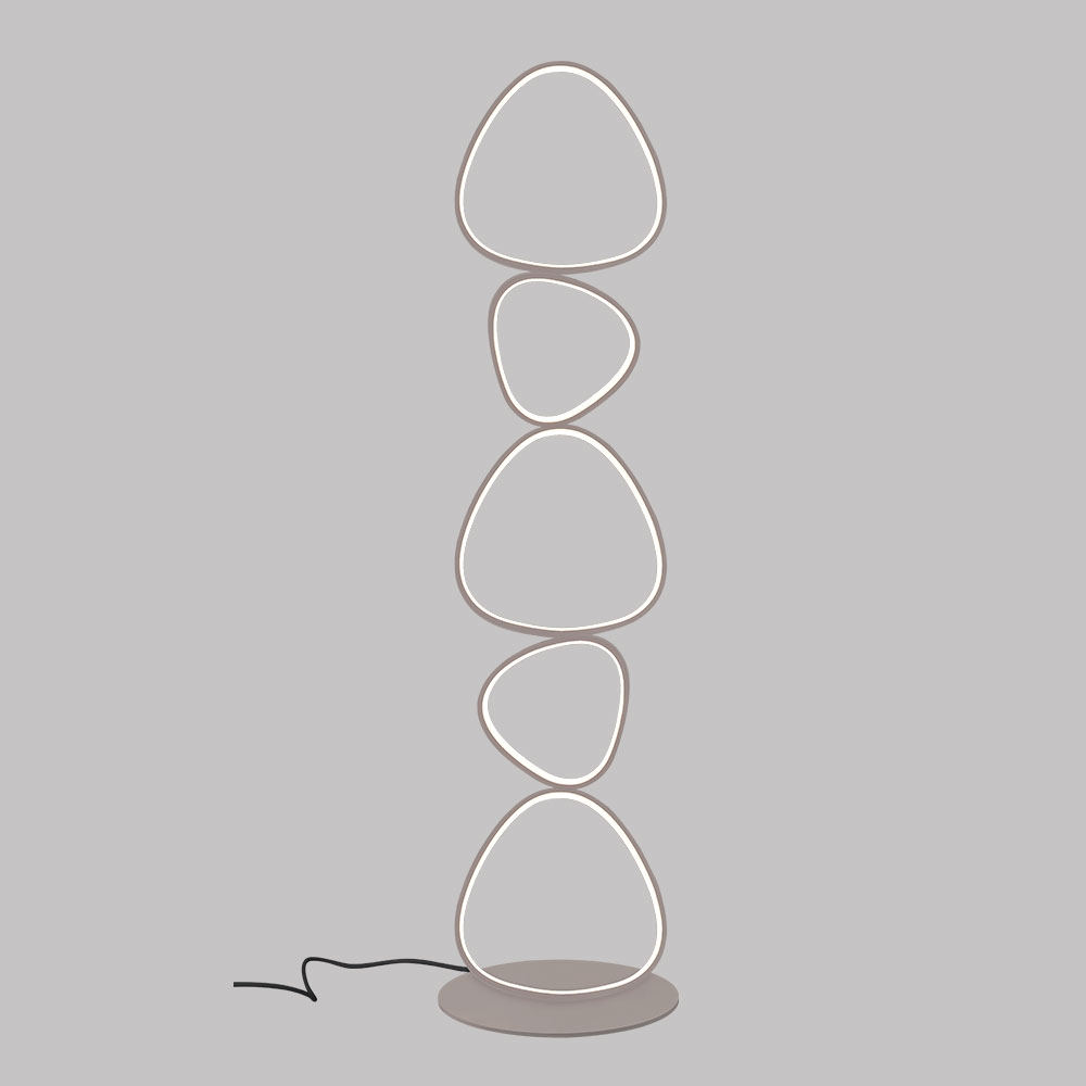 Lámpara LED de pedestal Zuri champagne luz cálida 20W 145cm