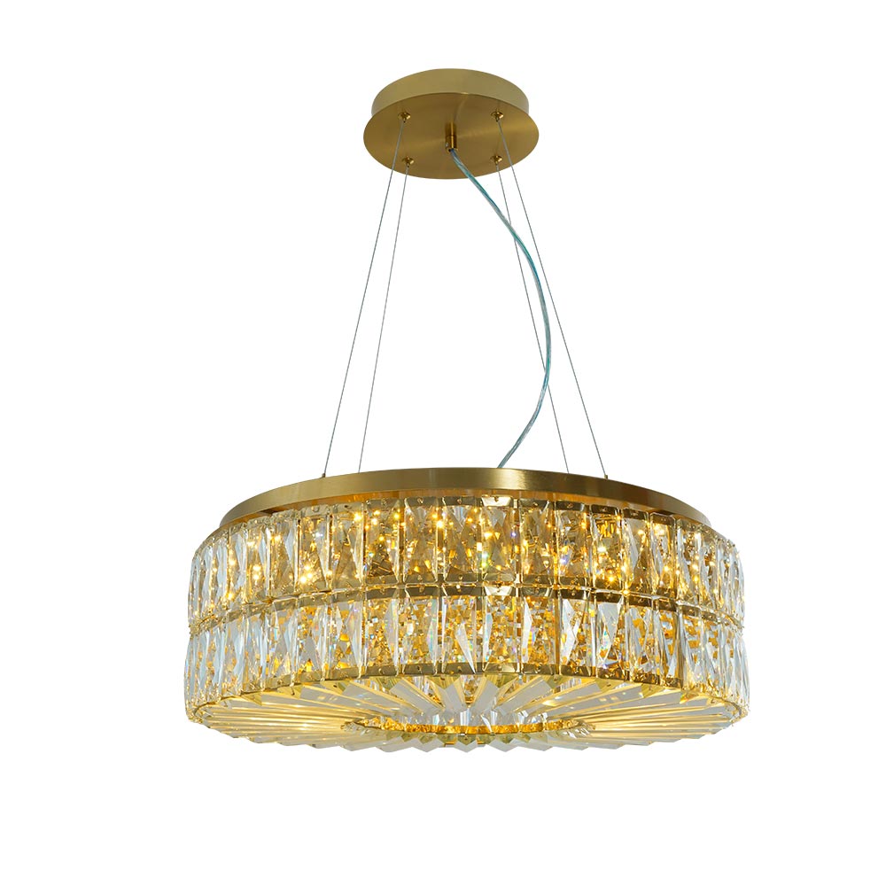 Lámpara LED colgante Alay gold de cristal luz cálida 48W