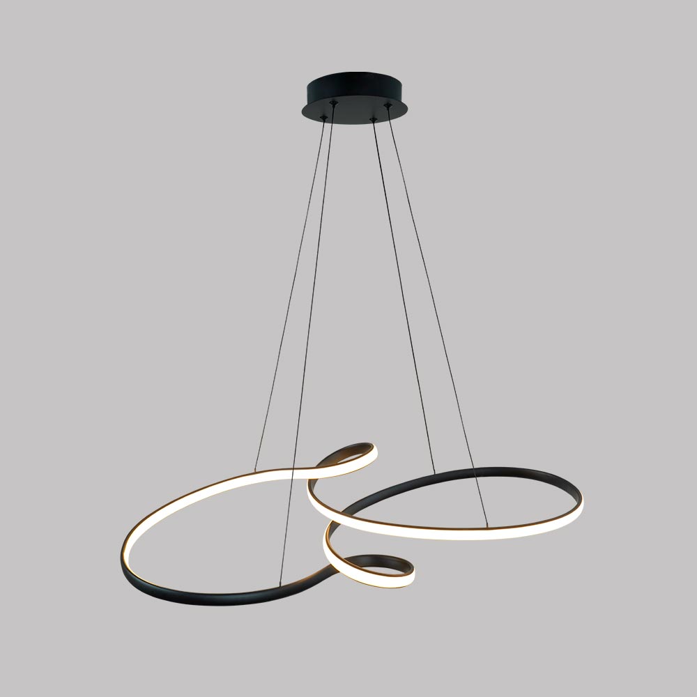 Lámpara LED colgante Emma black con luz cálida 42W