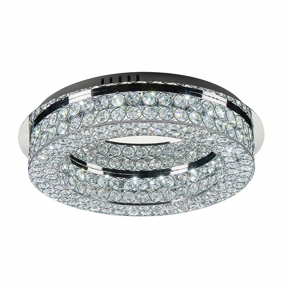 Lámpara LED de tumbado Suki chrome c/cristales 3CCT 24W