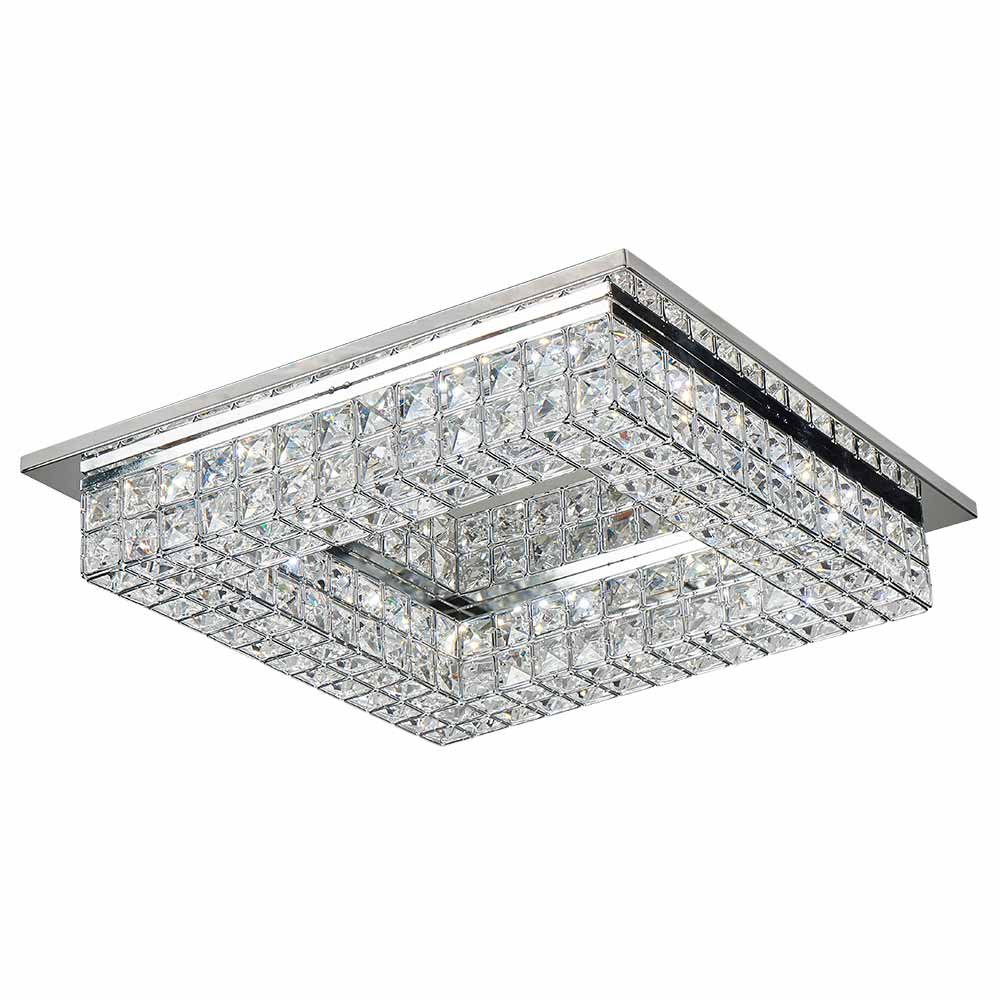 Lámpara LED de tumbado Kora chrome c/cristales 3CCT 24W