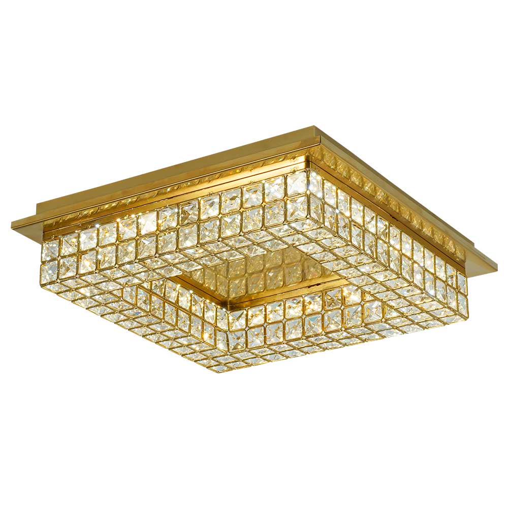 Lámpara LED de tumbado Kora gold c/cristales 3CCT 24W
