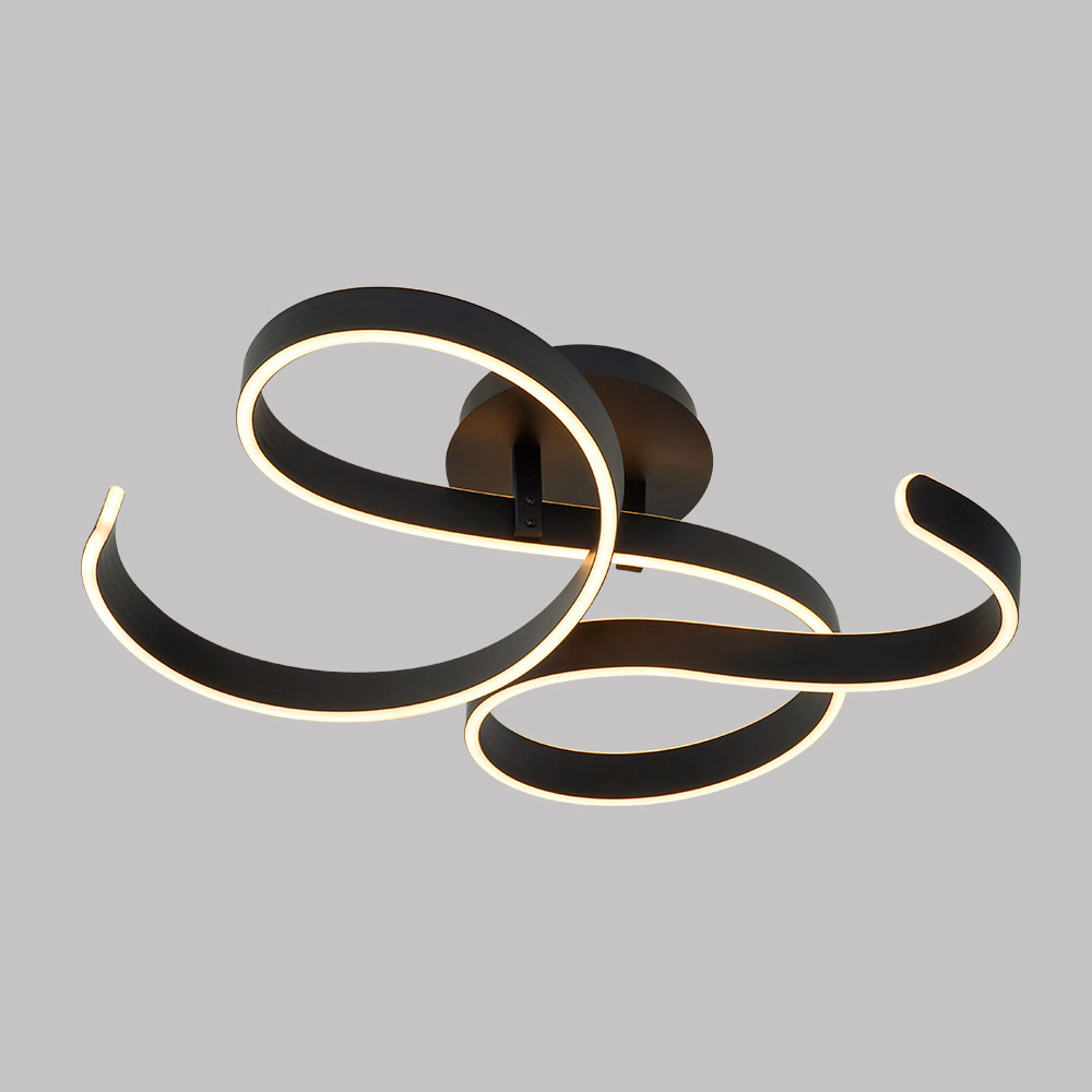 Lámpara LED de tumbado Joao black con luz cálida 60W