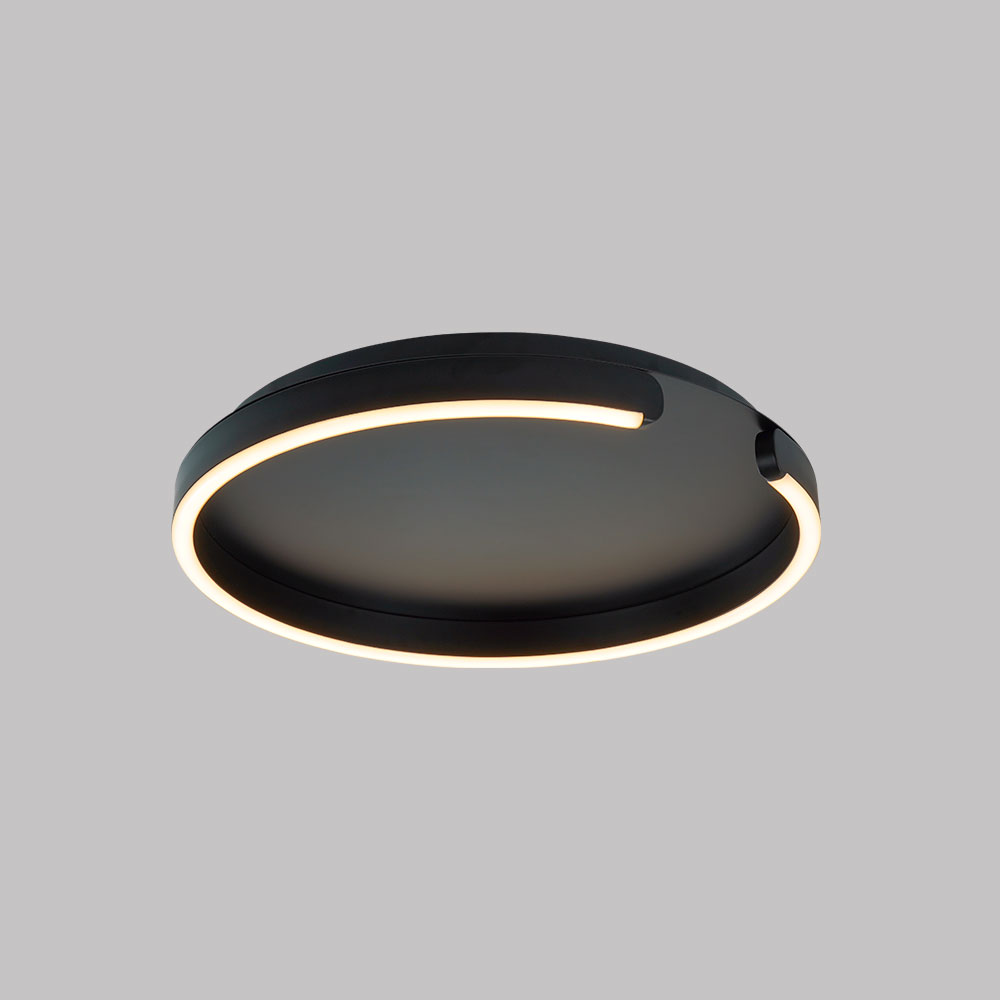 Lámpara LED de tumbado Vega negro con luz cálida 24W