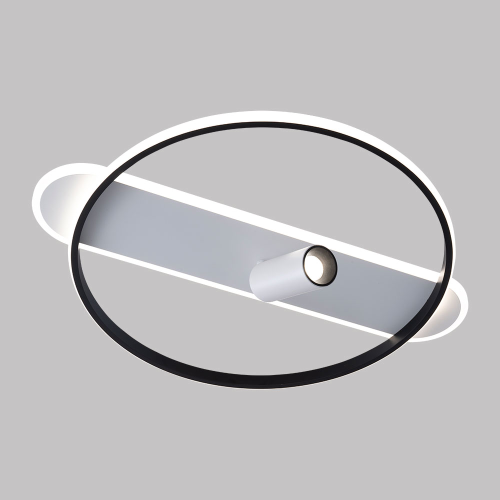 Lámpara LED de tumbado blanco/negro con luz cálida 45W