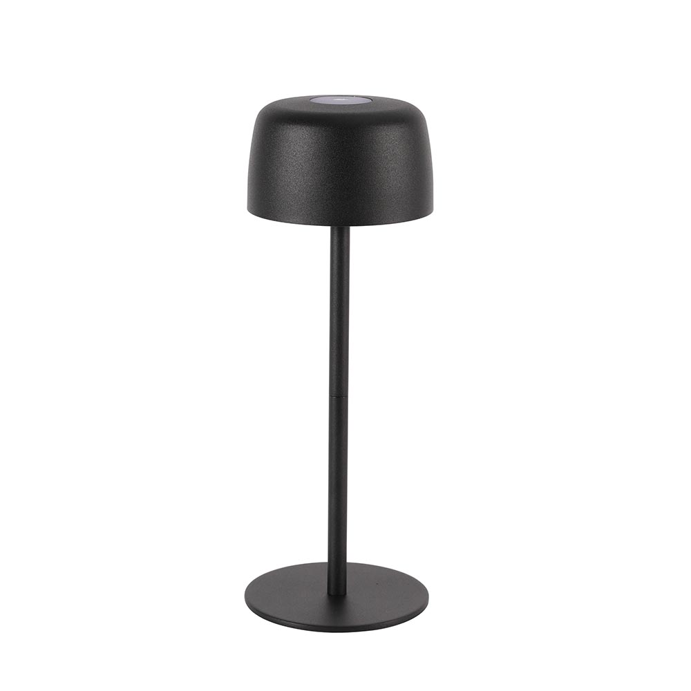 Lámpara recargable led touch Vico negra con luz cálida IP44
