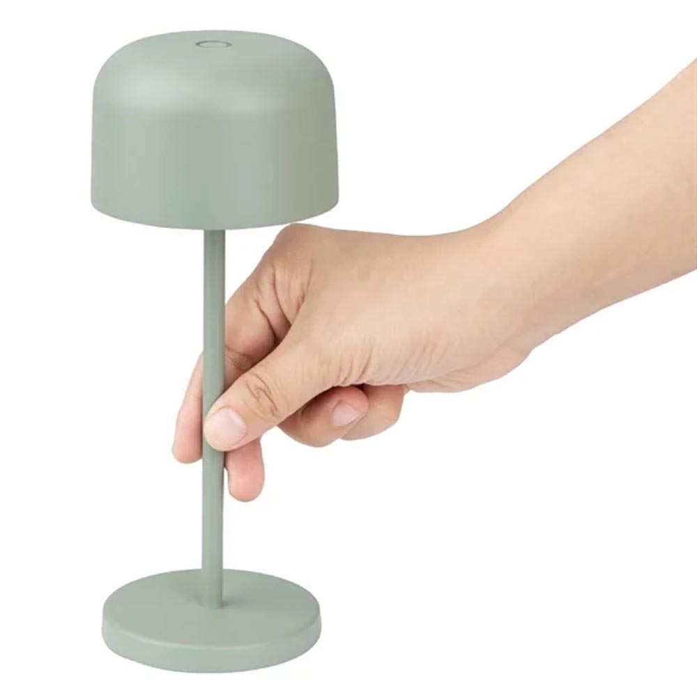 Lámpara recargable led touch Vico verde con luz cálida IP44