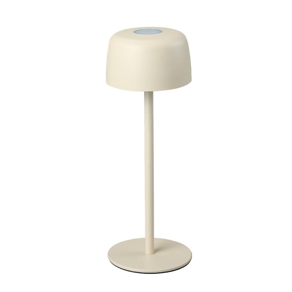 Lámpara LED recargable touch Vico beige con luz cálida IP44