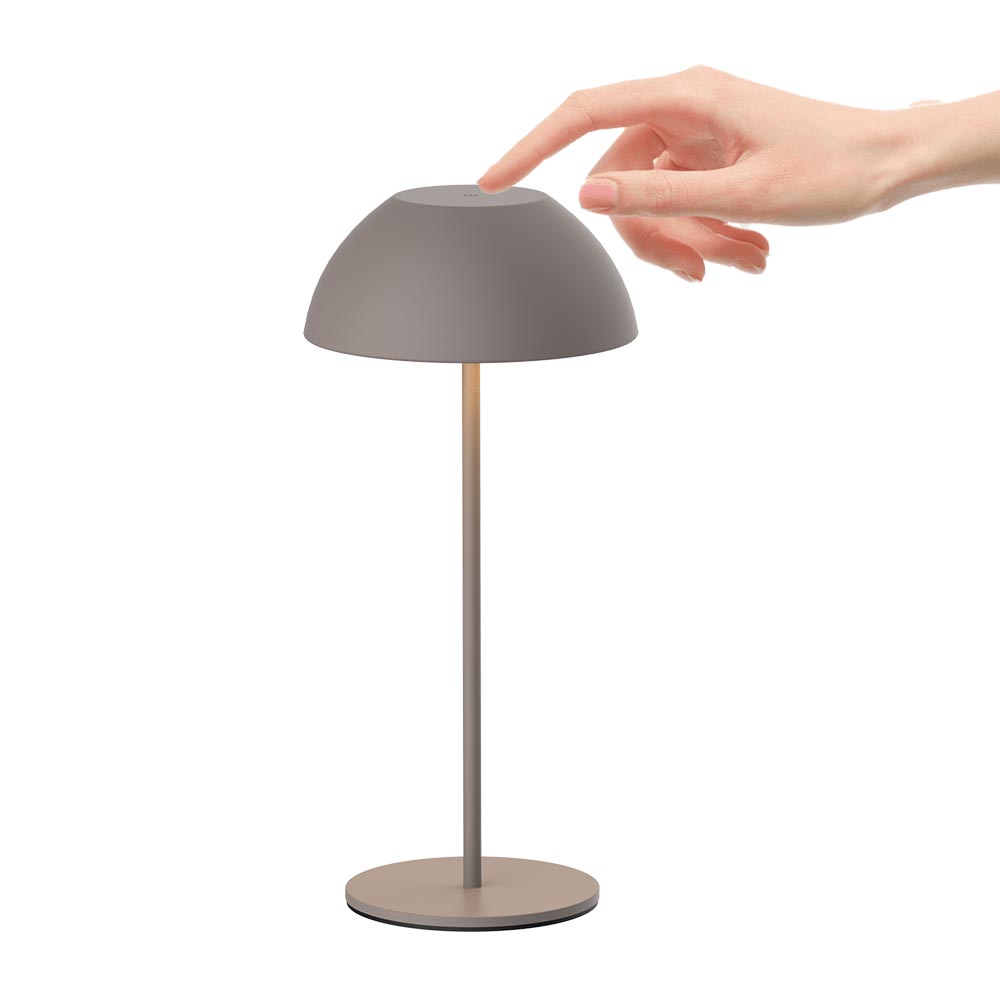 Lámpara recargable led Potti mocca luz cálida dimerizable