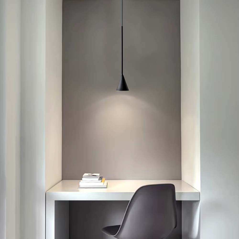 Lámpara led colgante Randy de aluminio negro luz cálida