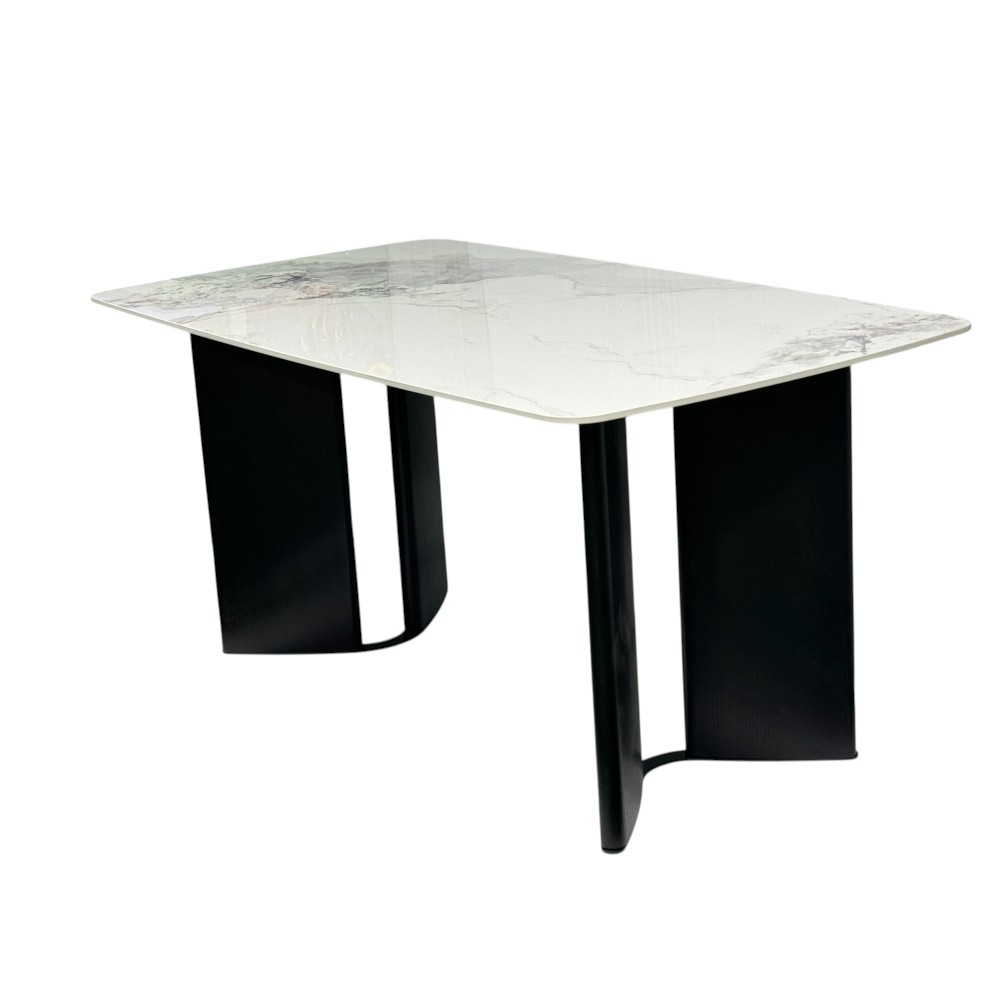 Mesa de comedor rectangular 160X90 Aura top tipo marmol