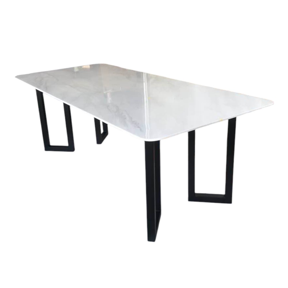 Mesa de comedor rectangular 220x100 Fiona top tipo marmol