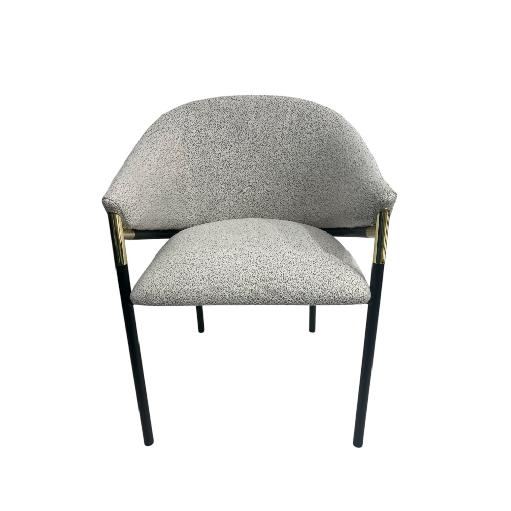 Silla de comedor moderna Alya tapiz teddy blanco