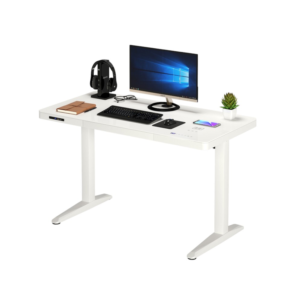 Escritorio eléctrico altura ajustable c/carga wireless y USB