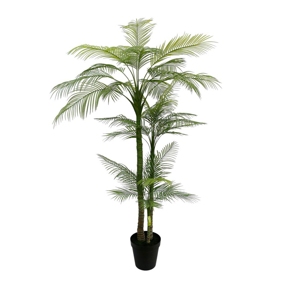 Planta artificial Palma de Bambu c/maceta color negro H221cm