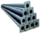 Poste cónico galvanizado gris de 4m con puerta