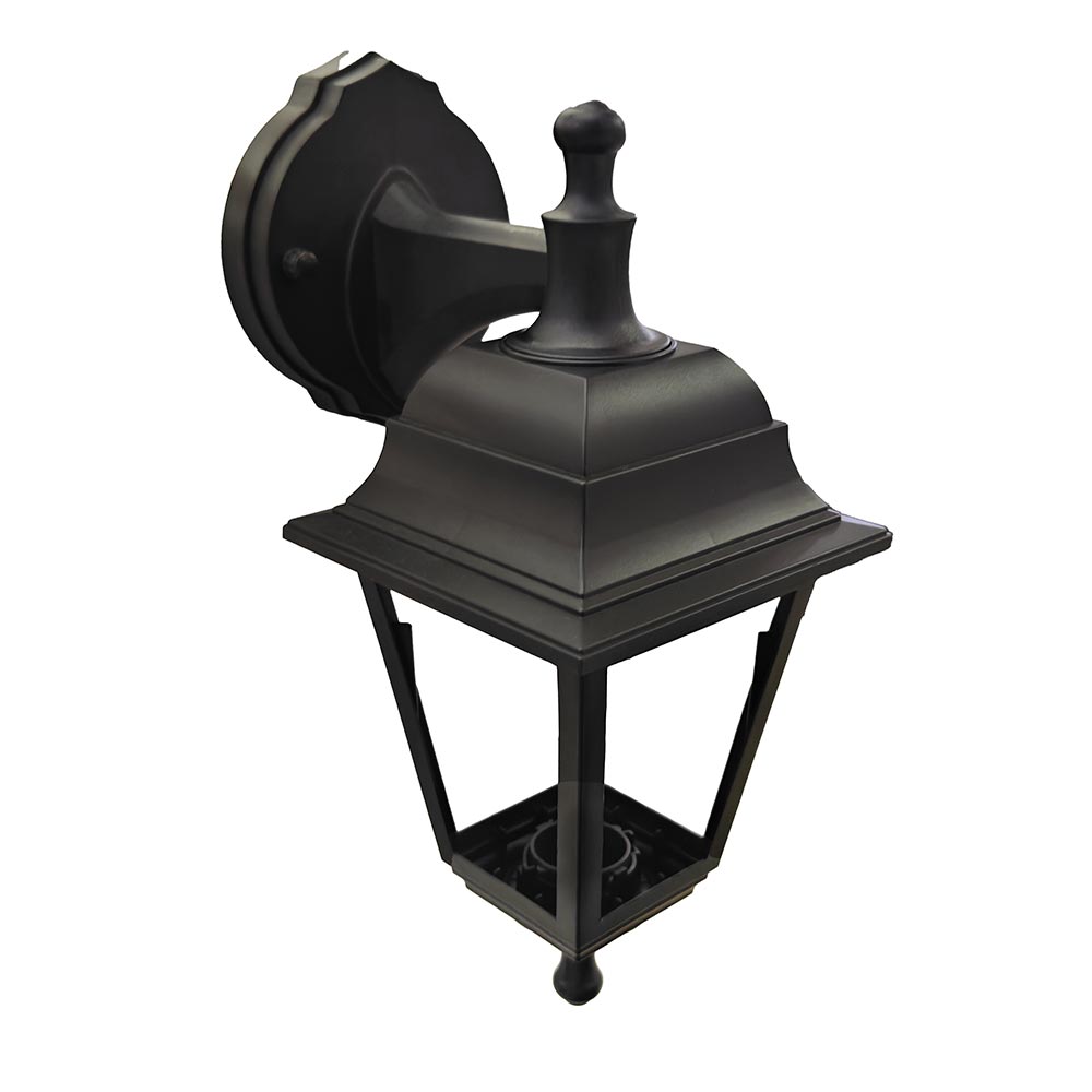 Farol de pared E27 clasico negro IP44