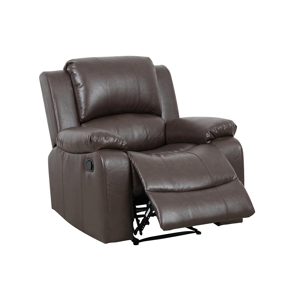 Reclinable individual manual Malaga de tapiz tipo piel café