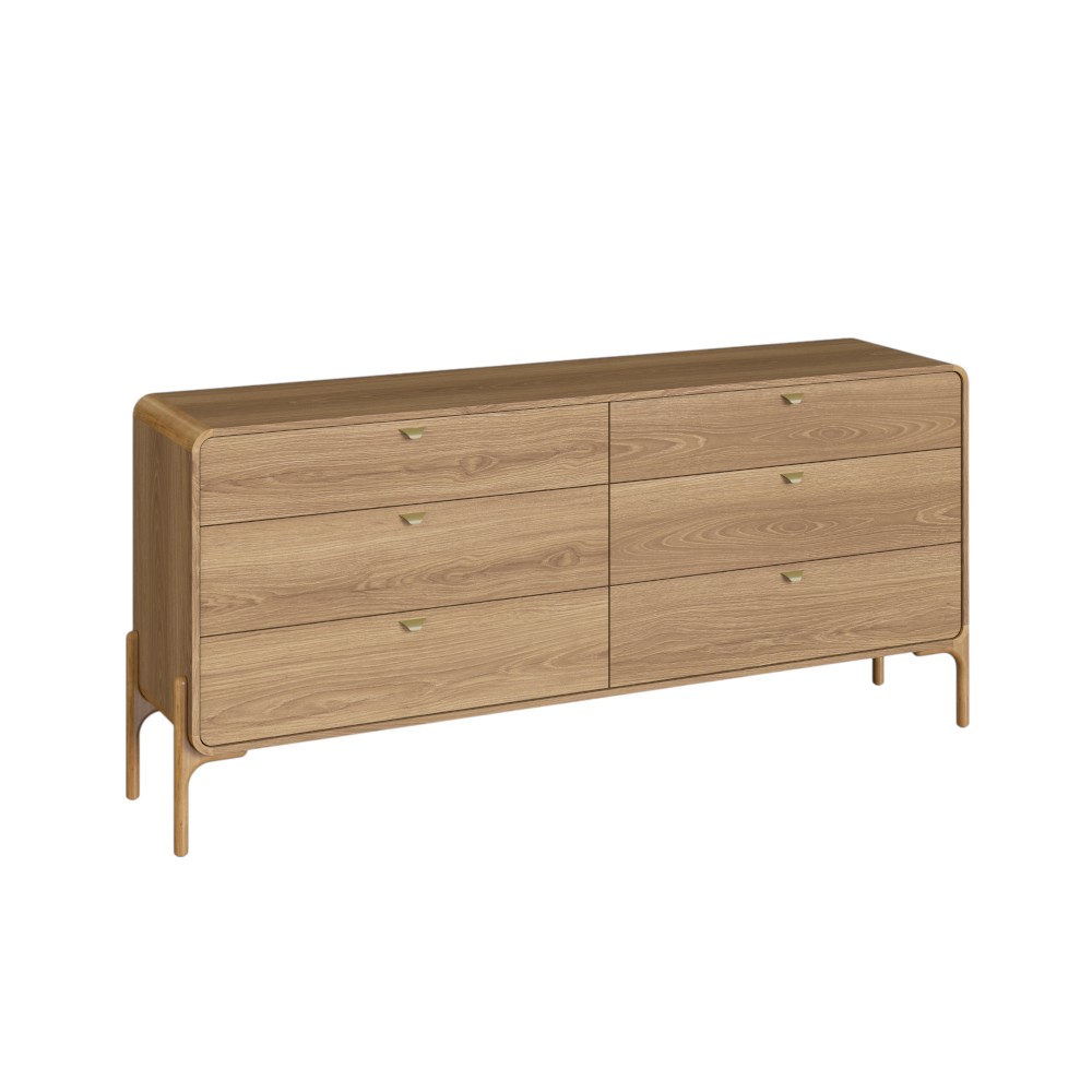 Cómoda Triss camel con 6 cajones