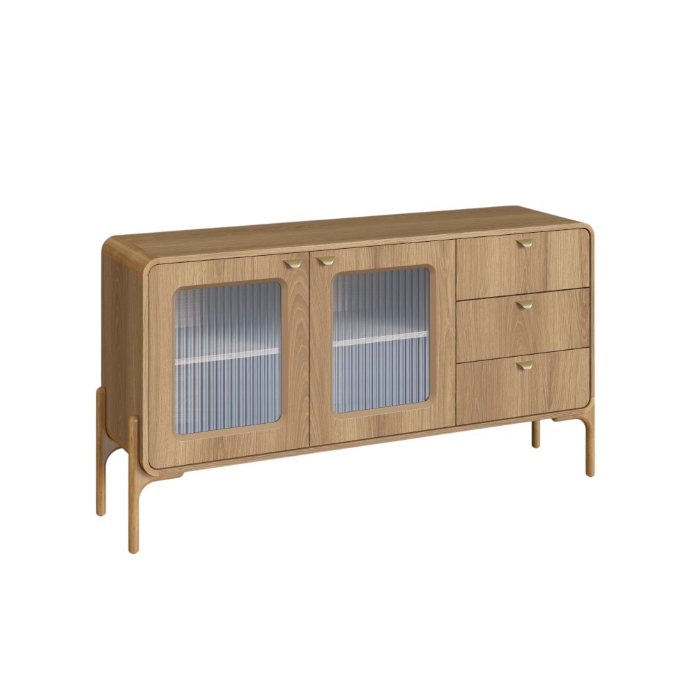 Bufetera aparador con 2 puertas y 3 cajones Triss camel