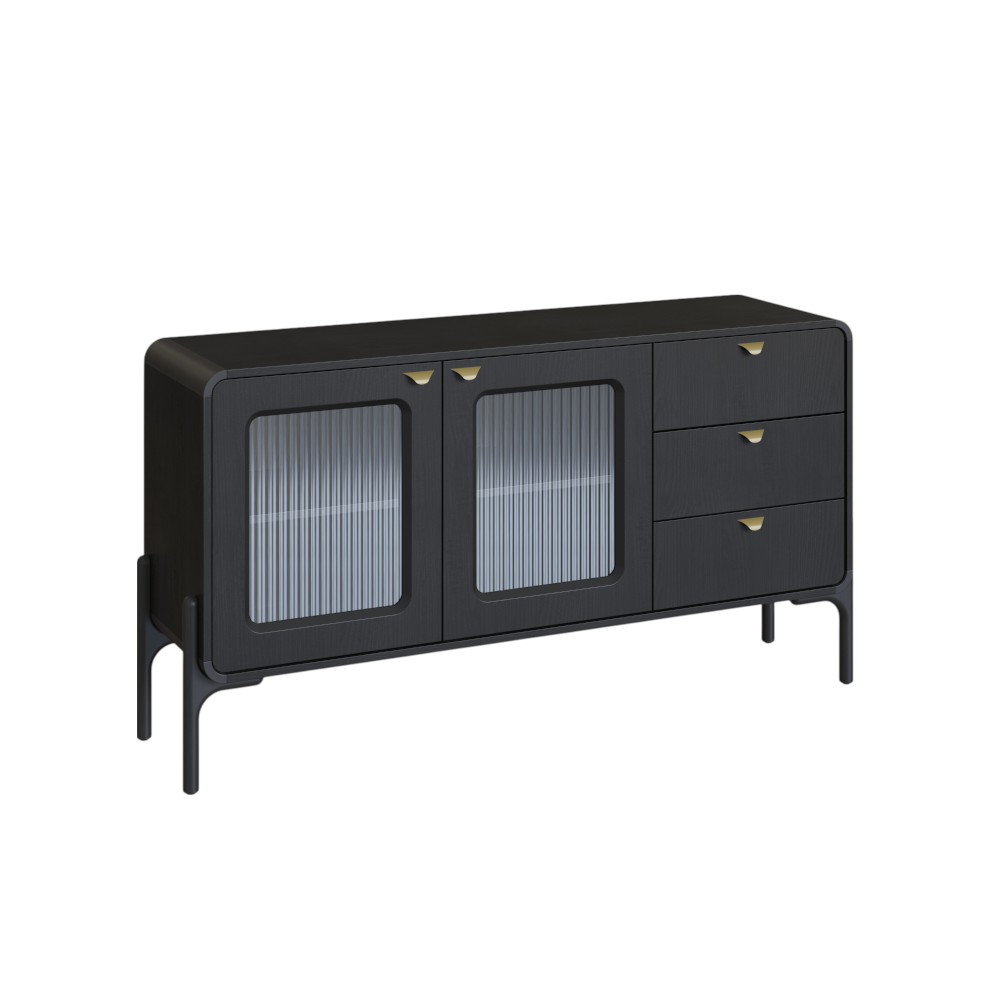 Bufetera aparador con 2 puertas y 3 cajones Triss black