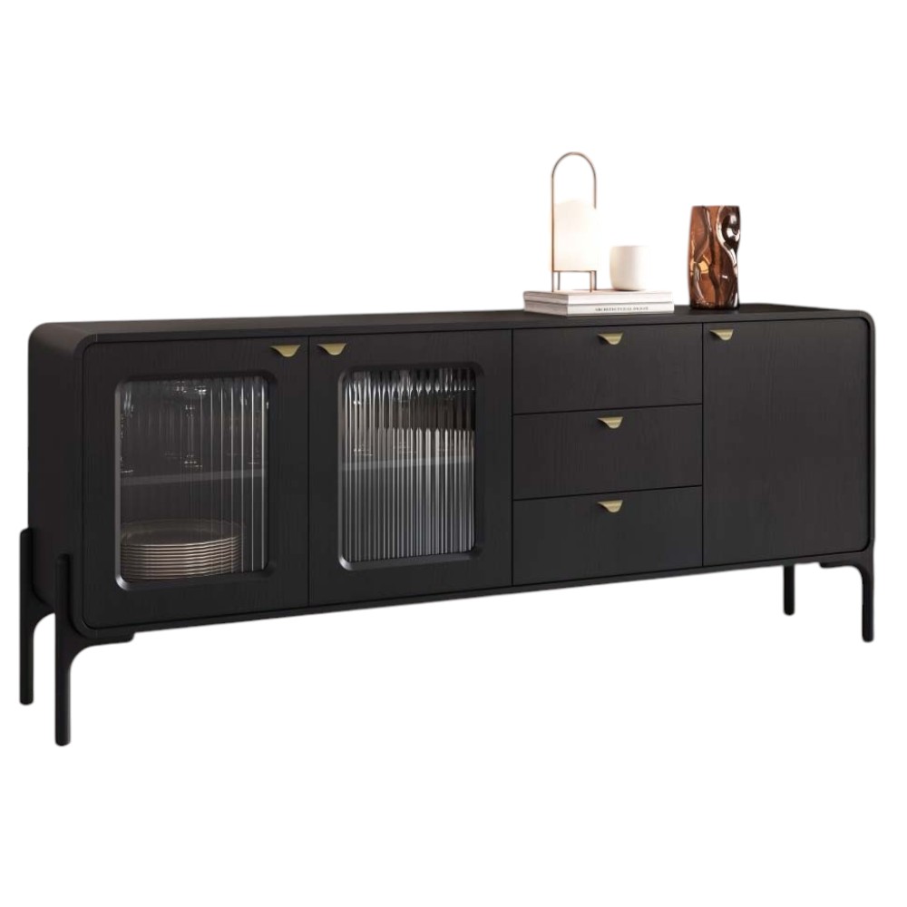 Bufetera aparador con 3 puertas y 3 cajones Triss black
