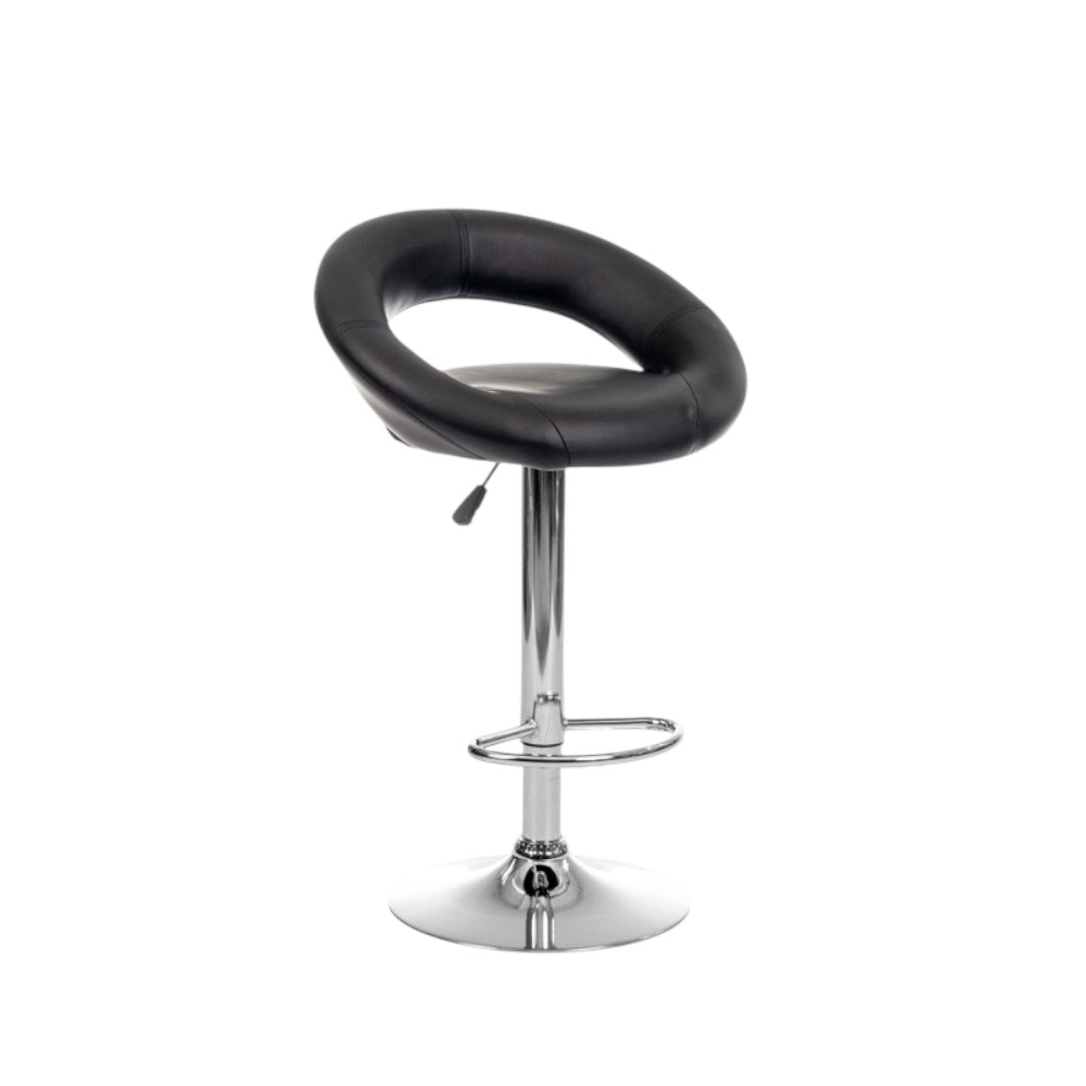 Taburete con respaldar Valka negro con base hidráulica