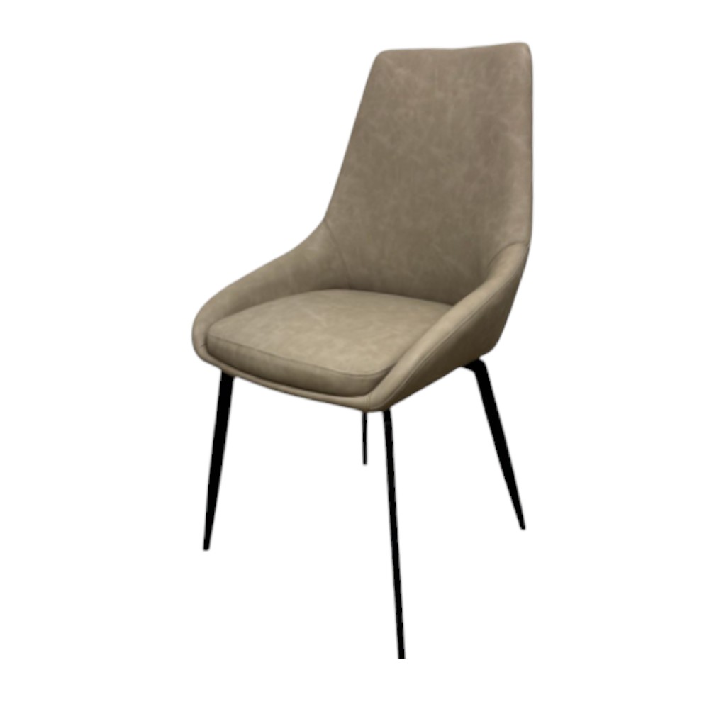 Silla comedor sin brazos Marthy de tapiz tipo piel beige