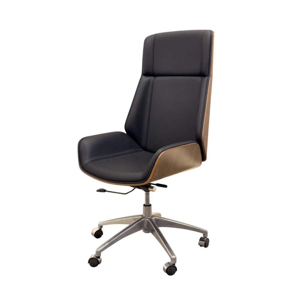 Silla de escritorio giratoria con ruedas Oris black/wood